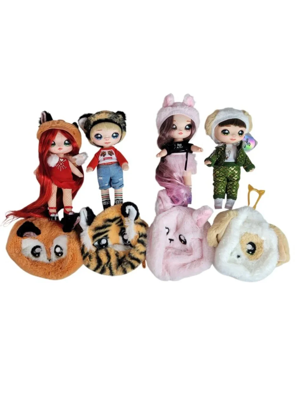 Na Na Na! Suprise Soft Fashion Dolls Set of 4 Katherine CJ Roxie Michael Bags